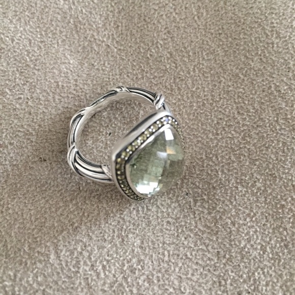 925 PRASIOLITE RING YELLOW SAPPHIRE - Picture 5 of 7